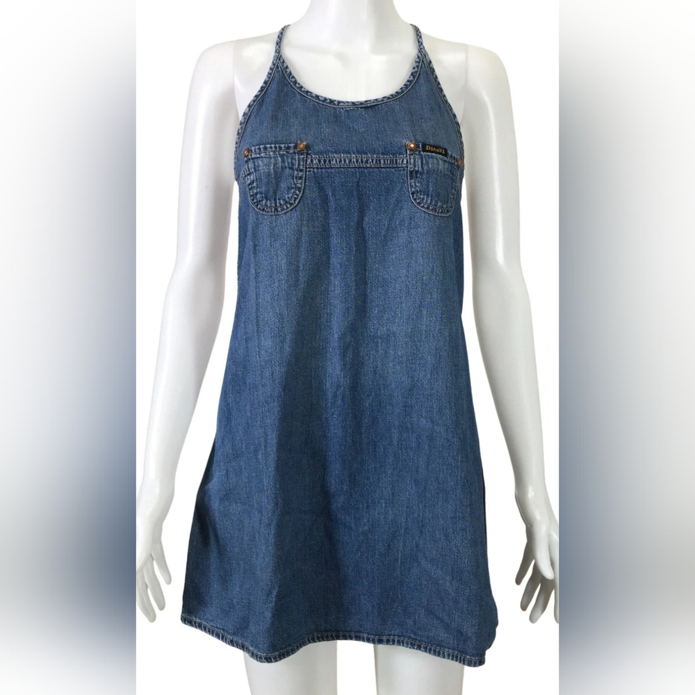 Diesel Vintage Indigo Denim Summer Mini Dress - Picture 1 of 6